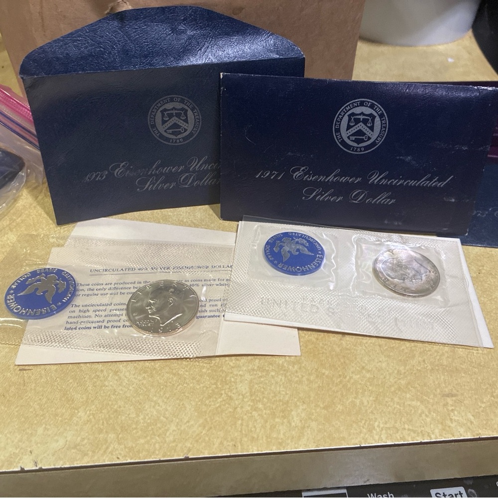 Eisenhower Silver Dollars 1971 & 1973 | 40% Silver